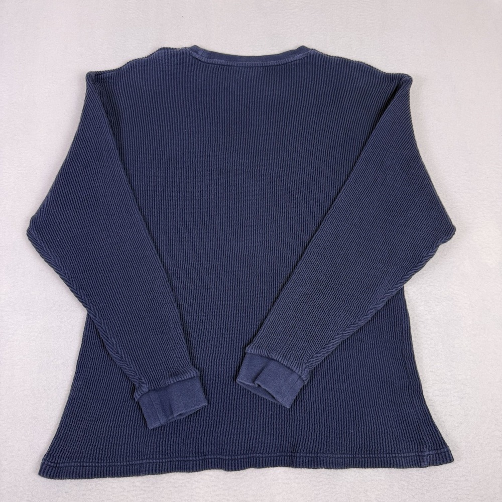Southpole Mens Large Navy Blue Waffle Knit Thermal Long Sleeve Shirt Y2K - Picture 6 of 6